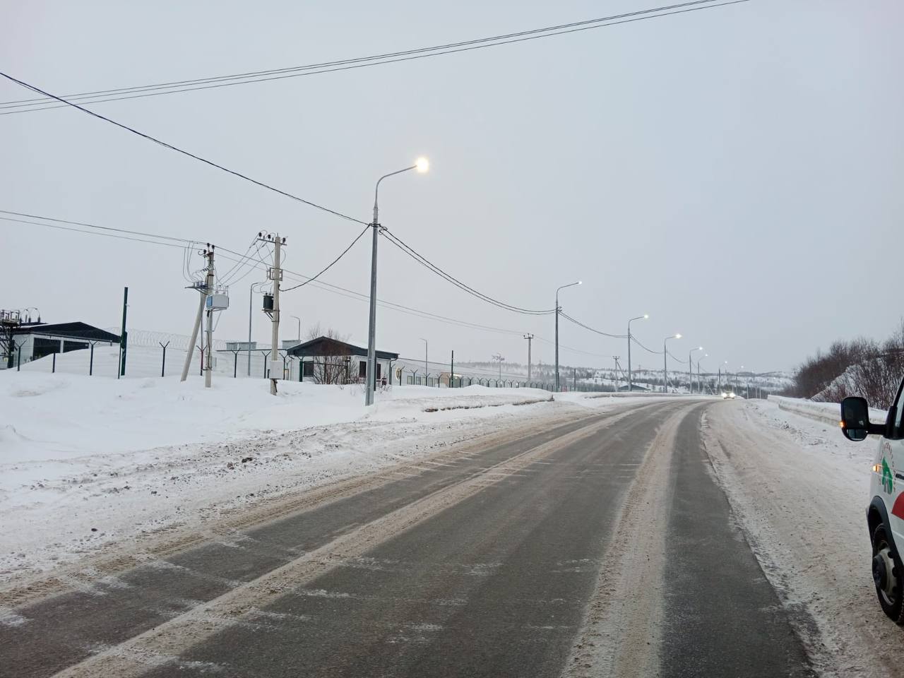 На объездной дороге Североморска стало светлее и безопаснее